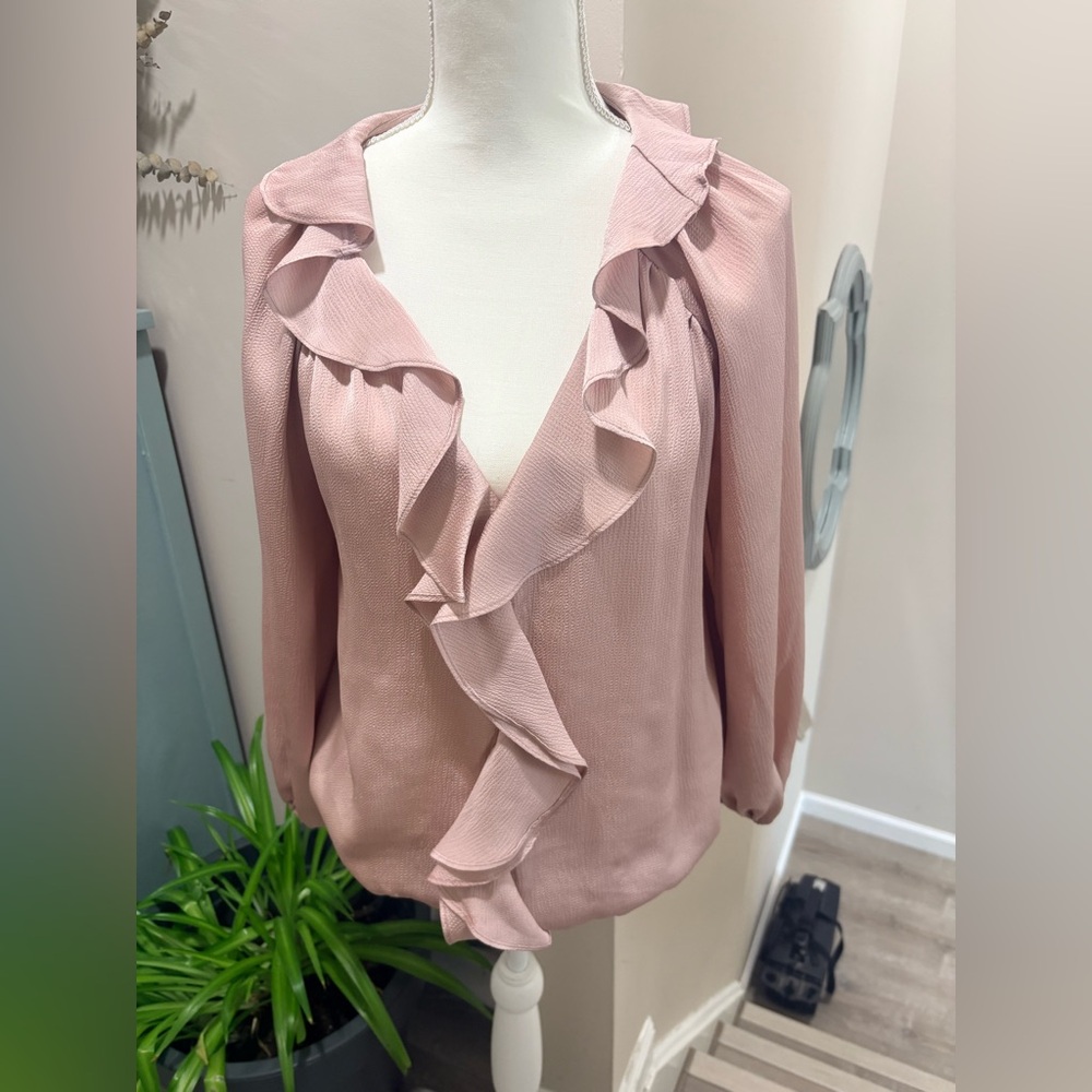 Max Studio Pink Ruffle Blouse - Picture 2 of 7